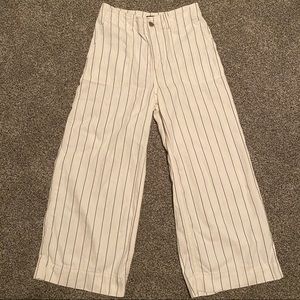 Topshop White High Waist Stripe Wide Leg Pant Sz 4